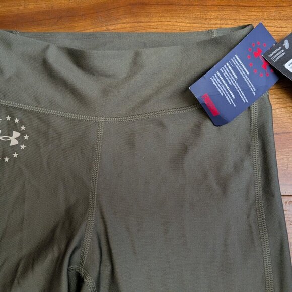 Under Armour Leggings Pants Small Green Compression Freedom Heatgear Gym Yoga UA - Picture 3 of 10